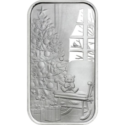 2024 Christmas Tree Silver 1 oz Bar silver rounds, silver bars, bar, 999, silver coins, 1 oz silver, 999 silver, christmas silver, fine silver coins